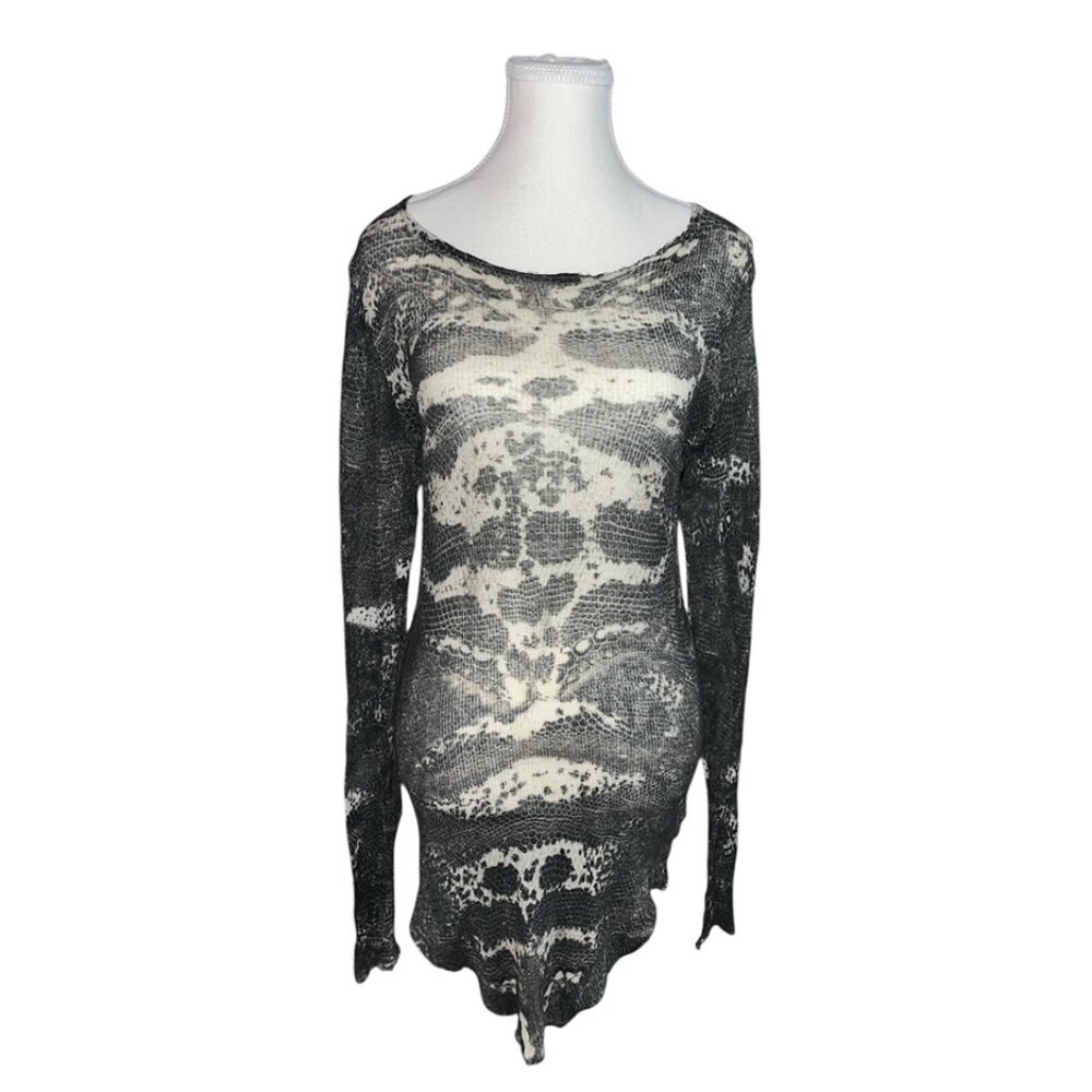 ifsixwasnine snake skin long sleeve top